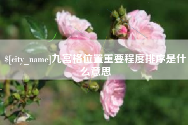 日喀则九宫格位置重要程度排序是什么意思